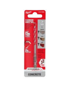 MLW48-20-9005 image(3) - Milwaukee Tool 3/16" x 2" x 4" SHOCKWAVE Impact Duty Carbide Hammer Drill Bit