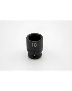 VIM Tools 18 mm X 3/8 Inch Drive CR-MO Impact Socket - Shallow