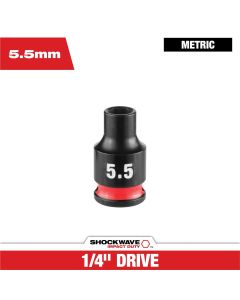 MLW49-66-6025 image(0) - Milwaukee Tool SHOCKWAVE&trade; Impact Duty 1/4" Drive 5.5MM Standard 6 Point Socket