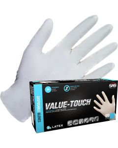 SAS6592 image(1) - SAS Safety Value-Touch Powdered Latex Disposable Gloves - 5 Mil - 100PK - Medium