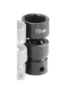 GRE1019UM image(1) - Grey Pneumatic 3/8" Drive x 19mm Standard Universal Socket