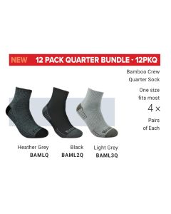 RDB12PKQ image(0) - Redback Boots USA 12 pair Variety Quarter Sock Bundle