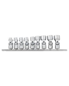 WLMW36981 image(0) - Wilmar Corp. / Performance Tool 9 pc. 1/4" Dr. Metric Flex Socket Set