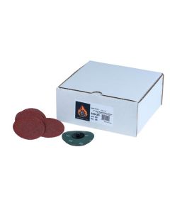 High Teck Products 350-25 R-Style Disc, 3 in Dia, 50 Grit, Aluminum Oxide, Polymer Backing