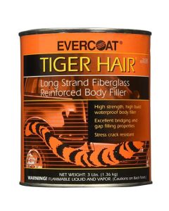 Fibre glass Evercoat TIGER HAIR 101189 Long Strand Fiber Reinforced Filler, 1 qt Can, Paste, Long Strand