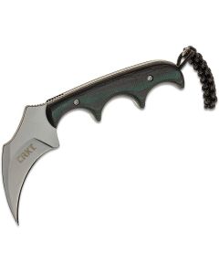 CRK2389 image(2) - CRKT (Columbia River Knife) Keramin 5Cr15MoV Bead Blast Plain Blade Fixed Blade Knife with Sheath Micarta Handle - Green/Black