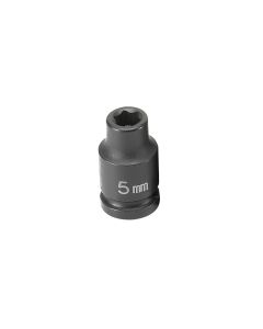 Grey Pneumatic SOC 5MM 1/4D IMP MAG 6PT BLK