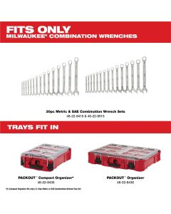 MLW48-22-9485T image(1) - Milwaukee Tool 30pc Metric & SAE Combination Wrench Trays