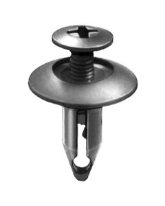 AUVECO 14991 Push/Screw-Type with Closed End Retainer, 11/16 in Dia Head x 11/16 in L Stem, Nylon, Black