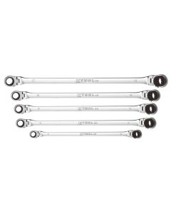 KTIXDDBM5120S image(1) - K Tool International Wrench Set 5 Piece Metric Ratcheting Double Flex 120 Tooth
