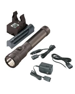 Streamlight 485 Lumen PolyStinger LED Flashlight - 120V/100V AC/12V DC PiggyBack - Black