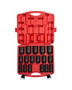 SUN4686 image(1) - SUNEX 17 PC 3/4" DR METRIC DEEP IMPACT SOCKET SET