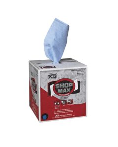 Tork Molnlycke ShopMax 450337 Centerfeed Dry Wipe, 216.67 ft L x 9 in W Roll, 200, Paper, Blue, 1 Plys