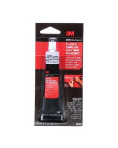 MMM3601 image(1) - 3M 03601 1-Component Plastic Emblem and Trim Adhesive, 1 oz Tube, Paste, Clear, 24 hr Curing