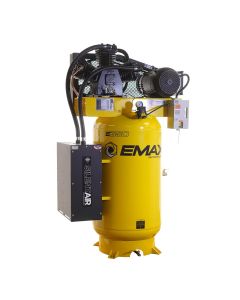 EMXESS07V080Z1K image(0) - EMAX Compressor  EMAX Silent Air 7.5HP MAXFLO 80-Gal Air Compressor &hyphen; 35.2 CFM, Two-Stage, 3-Cylinder,Splash Lube Includes Maintenance Kit