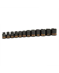 KDT84931H image(0) - GEARWRENCH 12 Piece 1/2" Drive 6 Point SAE Hi-Viz Impact Socket Set