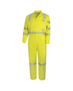 OBRZFE106-2XL image(1) - OBERON Coveralls - Hi-Vis FR/Arc-Rated 7.5 oz  88/12 - Hi-Vis Yellow - Size: 2XL