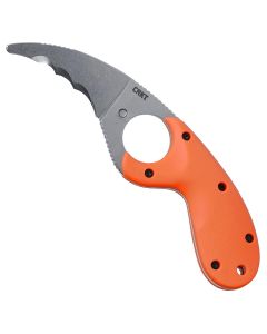 CRK2511ER image(0) - CRKT (Columbia River Knife) Bear Claw AUS 8 Stonewash Veff Serrationswith  Blade Fixed Blade Knife with Sheath Glass-Reinforced Nylon Handle - Orange