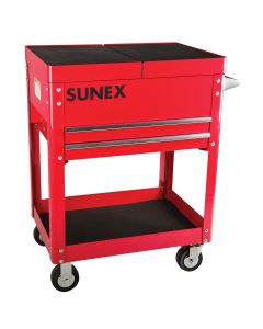 SUNEX Compact Slide Top Utility Cart, Red