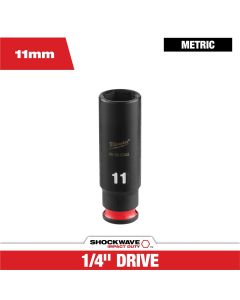 MLW49-66-6045 image(0) - Milwaukee Tool SHOCKWAVE&trade; Impact Duty 1/4" Drive 11MM Deep 6 Point Socket