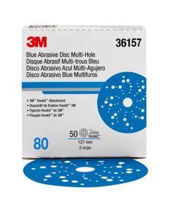 3M Hookit Blue Abrasive Disc Multihole 36157 (4PK)