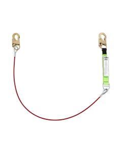 PeakWorks PeakWorks - Shock Absorbing Lanyards - Tear Pack 1/4" PVC Coated Cable -  Single Leg - Weight Capacity 130 to 310 Lbs - 6'