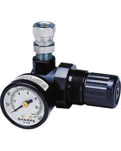 SHC1410 image(0) - Sharpe Mfg. Co. 1410 16C-MR Series Mini Air Regulator, 1/4 in FNPSM Inlet x 1/4 in FNPSM Outlet, 22 cfm, 0 to 160 psi