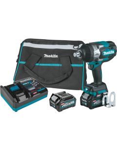 MAKGWT01D image(0) - Makita 40V max XGT&reg; Brushless Cordless 4-Sp Hi-Torq 3/4" Sq. Drive Impact Wrench Kit w/ Friction Ring Anvil, var. spd., rev., L.E.D. Light, bag (2.5Ah)