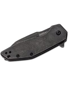 KER2065 image(1) - Kershaw Gravel Assisted Open Frame Lock Drop Point Blade EDC Folding Pocket Knife with BlackWash Finish - BlackWash