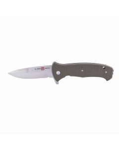 SUNAMK2210 image(1) - SUNEX AL Mar SERE 2020 OD Green Assisted Open Liner Lock D2 3.6 Inch Satin Finish Plain Edge Talon Blade with G10 Handle Tactical Folding Knive - Olive Drab Green