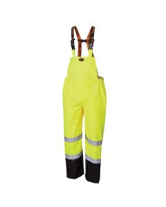 Pioneer 300D Ripstop Waterproof Safety Bib Pant  - Color:  Hi-Vis Yellow/Green  - Size: M