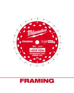 MLW48-40-0740 image(0) - Milwaukee Tool 7-1/4 inch 24T Thick Kerf Framing Circular Saw Blade