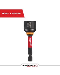 MLW49-66-4538 image(0) - Milwaukee Tool SHOCKWAVE Impact Duty 9/16 Inch x 2-9/16 Inch Magnetic Nut Driver
