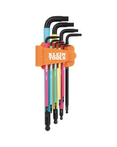 KLEBLS9M image(0) - Klein Tools Color Coded Extra-Long L Style Hex Key Caddy Set, Metric, 9-Piece