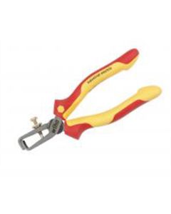 Wiha Tools Insul. Industrial Stripping Pliers 6.3" OAL. Industrial brushed finish. Two component ergo cushion grips. Strips up to AWG #8