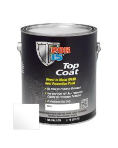 POI46801 image(0) - POR-15 INC 46801 Top Coat DTM Paint, 1 gal Can, White, Liquid, 30 to 60 min Curing