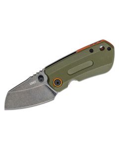 CRK6277 image(0) - CRKT (Columbia River Knife) Overland Compact D2 Stonewash Plain Blade Folding Knife with Frame Lock G10 Handle - Green
