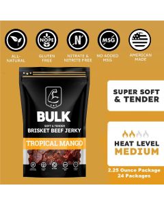BLOISN-MANGOBR-24 image(1) - BULK Jerky Tropical Mango Brisket Beef Jerky - 2.25 ounce package (24 packages)