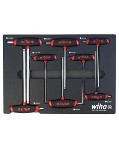 WIH54079 image(0) - WIHA Tools 8 Piece SoftGrip Dual Drive Hex Metric T-Handle Tray Set