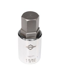 MAY16271 image(1) - Mayhew Mayhew 11/16-Inch SAE Hex Short Insert Socket Bit, 1/2-Inch Drive