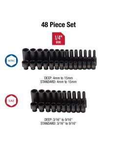 SUN1848 image(1) - SUNEX 48-Piece 1/4 in. Drive, Impact Socket