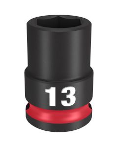 MLW49-66-6137 image(1) - Milwaukee Tool SHOCKWAVE Impact Duty  3/8"Drive 13MM Standard 6 Point Socket