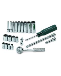 S K Hand Tools Set Skt 1/4dr 12pt Fr 22pc