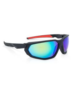 JCK45106 image(0) - Jackson Safety Safety Glasses - HyperGuard F-Series - Blue/Green Mirror Lens - Black Full Frame - Hardcoat Anti-Scratch