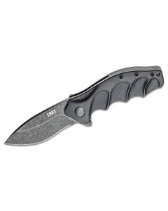 CRKK221KKP image(0) - CRKT (Columbia River Knife) Foresight 1.4116 Stonewash Plain Blade Assisted Folding Knife with Liner Lock Glass-Reinforced Nylon Handle - Black