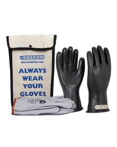 Oberon Glove Kit - Rubber Electrical - Class 00 - Length: 11" -  Rolled Cuff - Size: X-Large - 12