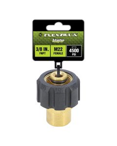 LEGPW3023 image(0) - Flexzilla Pressure Washer Quick-Connect Coupler, 3/8" Body x M22 Female, Brass