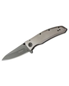 KER2200 image(2) - Kershaw Grid Assisted Open Frame Lock Drop Point Blade EDC Folding Pocket Knife - Gray