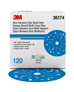 3M Hookit Blue Abrasive Disc Multihole 36174 (4PK)