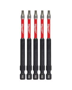 Milwaukee Tool SHOCKWAVE 3-1/2" Impact Square Recess #2 Power Bits (5 Pk)